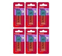 Herlitz Gomme rouge pour graphite/page bleue pour encre 6 blisters de 2