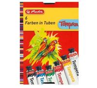 Herlitz - Gouaches En Tubes, Couleurs Assorties, Boîte De 6 Bonne Opacité, Diluable Avec L'eau, Résistantes À La Lumièrefacile Á