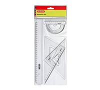Herlitz Grand triangle géométrique avec poignée, transparent, lot de 4