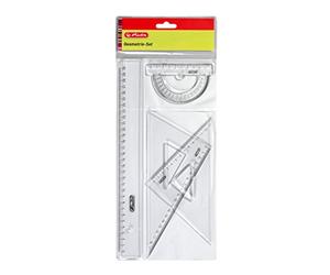 Herlitz Grand triangle géométrique avec poignée, transparent, lot de 4