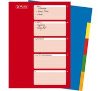 Herlitz Intercalaire plastique vierge A4 couleur 5 pièces