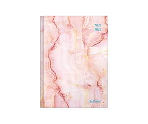 Herlitz Legend 50034888 Agenda scolaire 2021/2022 Format A5 Motif marbre rose