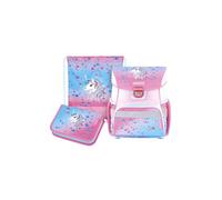 herlitz Loop Sac à dos d'écolier rose licorne | Ensemble de 3 pièces avec cartable, sac de gym et trousse à crayons