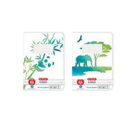 Herlitz Lot de 10 cahiers de travail A5 GREENLINE - 48 feuilles - Motifs assortis : éléphant/panda (pas de choix possible)