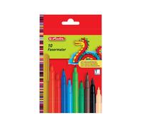 Herlitz Feutres 8649311 – étui en carton de 10, pointe 2 mm, colorant alimentaire, assortis