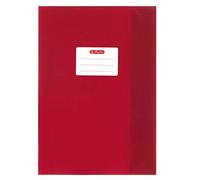 Herlitz Lot de 10 protège-cahiers DIN A4 / structure en raphia (rouge, lot de 10) | A4