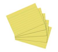 Herlitz Fiches bristol A6 ligné 170 g/m² jaune – lot de 100