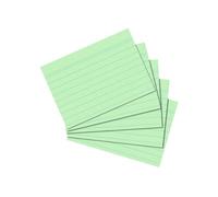 Herlitz Lot de 100 Fiches Bristol A7 ligné Vert | Pour l'école, l'étude et le bureau
