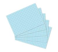 Herlitz Fiches bristol Lot de 100 A6 (105×148 mm) 170 g quadrillées bleu