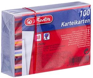 Herlitz Lot de 1000 fiches blanches A8