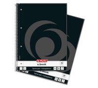 Herlitz Lot de 2 cahiers noirs A4 quadrillés linéature 28 80 feuilles | Avec bord intérieur et extérieur