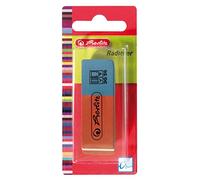 Herlitz Lot de 2 gommes en caoutchouc naturel Rouge/Bleu