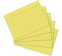 Herlitz Lot de 4 cartes au format A7, avec fil d'arrachage, jaunes, lignées, emballées
