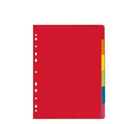 HERLITZ Lot de 5 jeux de 6 intercalaires en carton, uni, A4, coloré
