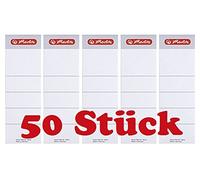 HERLITZ Lot de 5 Sachets de 10 Etiquettes adhésives Dos de classeur maX.file 60 x 190 mm Blanc