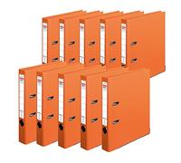 herlitz maX.file Protect 10834869 Lot de 10 classeurs avec couverture en polypropylène Orange Format A4 Dos 5 cm