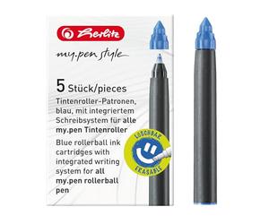 Herlitz My Pen Rollerball Lot de 5 cartouches de recharge encre bleue