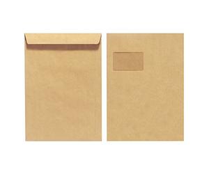 Herlitz Paper24 Lot de 10 enveloppes en papier recy vec fenêtre Marron Format C4 90 g