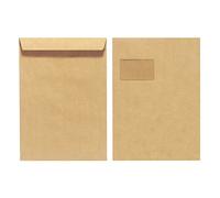 Herlitz Paper24 Lot de 10 enveloppes en papier recyclé avec fenêtre Marron Format C4 90 g