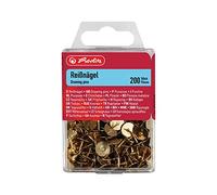 Herlitz Punaises rondes, métal entouré de plastique, 200 pièces dans boîte à accroche, mélange de couleurs metall