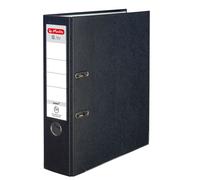 Herlitz® Q.file Classeur A4 | Dos 8cm | Etiquette recto-verso | Mécanisme à 2 anneaux avec barre de pression | Film PP Revêtu Ferrures robustes | Noir