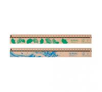 herlitz Règle en bois GREENline 300 mm motif au hasard (1 pièce)