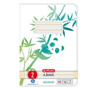 Herlitz Schulheft A5 GREENline 16 Bl. Lineatur 02 Panda