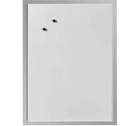 Herlitz Tableau blanc aimanté 10524627 40 x 60 cm cadre en bois argenté Import Allemagne