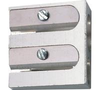 Herlitz Taille-crayons double en aluminium en forme de coin pour 2 diamètres de crayon