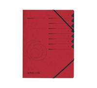 Herlitz Trieur easyorga A4 en carton 7 compartiments + élastiques Rouge