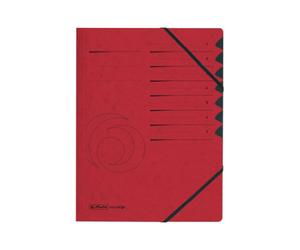 Herlitz Trieur easyorga A4 en carton 7 compartiments + élastiques Rouge
