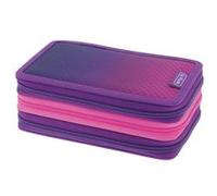 Herlitz Trousse TriCase remplie de 31 pièces, Rose et Violet, 1 pièce, Dip Dye Pink/Purple, Moderne