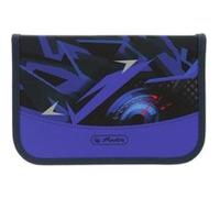 Herlitz Trousse à crayons High Speed G – 31 pièces – 2 rabats – polyester – bleu/noir