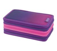 Herlitz Trousse TriCase remplie de 31 pièces, Rose et Violet, 1 pièce, Dip Dye Pink/Purple, Moderne