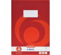 Herlitz x.book Lot de 5 cahiers d'école A4 quadrillés Linéature 40 32 pages