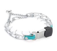 Herm Sprenger Collier de dressage pour chien en acier chromé avec boucle ClicLock à dégagement rapide et insert en biothane, fabriqué en Allemagne (bleu ciel, 40,6 x 2,25 mm (taille du cou jusqu'à 33