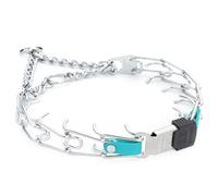 Herm Sprenger Collier de dressage pour chien en acier chromé avec boucle ClicLock à dégagement rapide et insert en biothane, fabriqué en Allemagne (bleu ciel, 55,9 x 3 mm (taille du cou jusqu'à 45,7 à