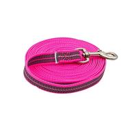 Herm Sprenger Laisse en nylon caoutchouté réfléchissant pour chien Rose fluo 5 m