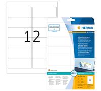HERMA 10017 étiquettes autocollantes amovibles, 12 étiquettes par feuille A4, 800 feuilles, 99,1 x 42,3 mm, 9600 étiquettes, vierges multi-usages, étiquettes autocollantes pour imprimante laser et jet