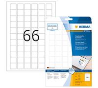 Herma 10107 Étiquettes carrées movables/amovibles 25,4 x 25,4 A4 1650 pièces Blanc