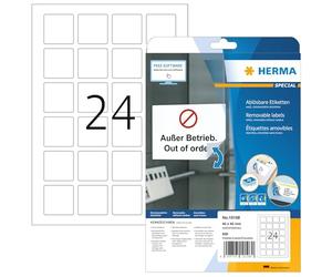 Herma 10108 Étiquettes carrées movables/amovibles 40 x 40 A4 600 pièces Blanc