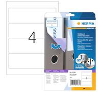 Herma Étiquettes de classeur amovibles 10165 – 192 x 61 mm – A4 – 100 pièces – Blanc
