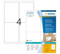 HERMA 10313 Étiquettes autocollantes amovibles, 4 étiquettes par feuille A4, 1400 feuilles, 99,1 x 139 mm, 5600 étiquettes vierges multi-usages, étiquettes autocollantes pour imprimante laser et jet