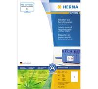 HERMA 10738 Recycled Labels, 80 Sheets, 210 x 297 mm, 1 Piece per A4 Sheet, 80 S
