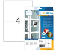 HERMA 10796 Self Adhesive Weatherproof Labels, 4 Labels per A4 Sheet, 20 Sheets,