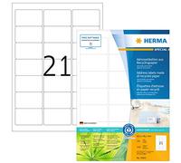 Herma 10822 Étiquettes d'adresse en papier recy vec "Blauer Engel" 63,5 x 38,1 A4 2100 pièces Blanc