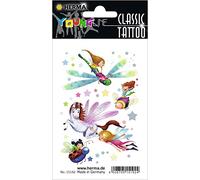 HERMA 15192 Lot de 4 tatouages temporaires elfes autocollants à coller avec motif fées, cheval, libellule, tatouages pour enfants, pour anniversaire, carnaval, enfants, adultes