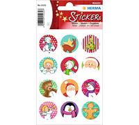 HERMA 15232 Lot de 12 autocollants en forme de pierre pour enfants, symboles de Noël, film mat, autocollants permanents, pour filles et garçons, colorés