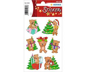 HERMA 15264 Lot de 21 autocollants de Noël en papier mat pour décoration de Noël, cadeaux, bricolage, calendrier de l'Avent Multicolore