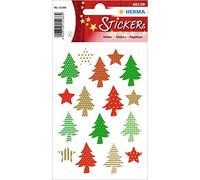 HERMA 15266 Lot de 48 autocollants de Noël en papier mat pour décoration de Noël, cadeaux, bricolage, calendrier de l'Avent Multicolore